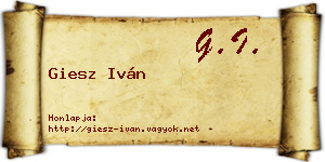 Giesz Iván névjegykártya