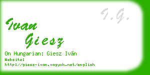 ivan giesz business card